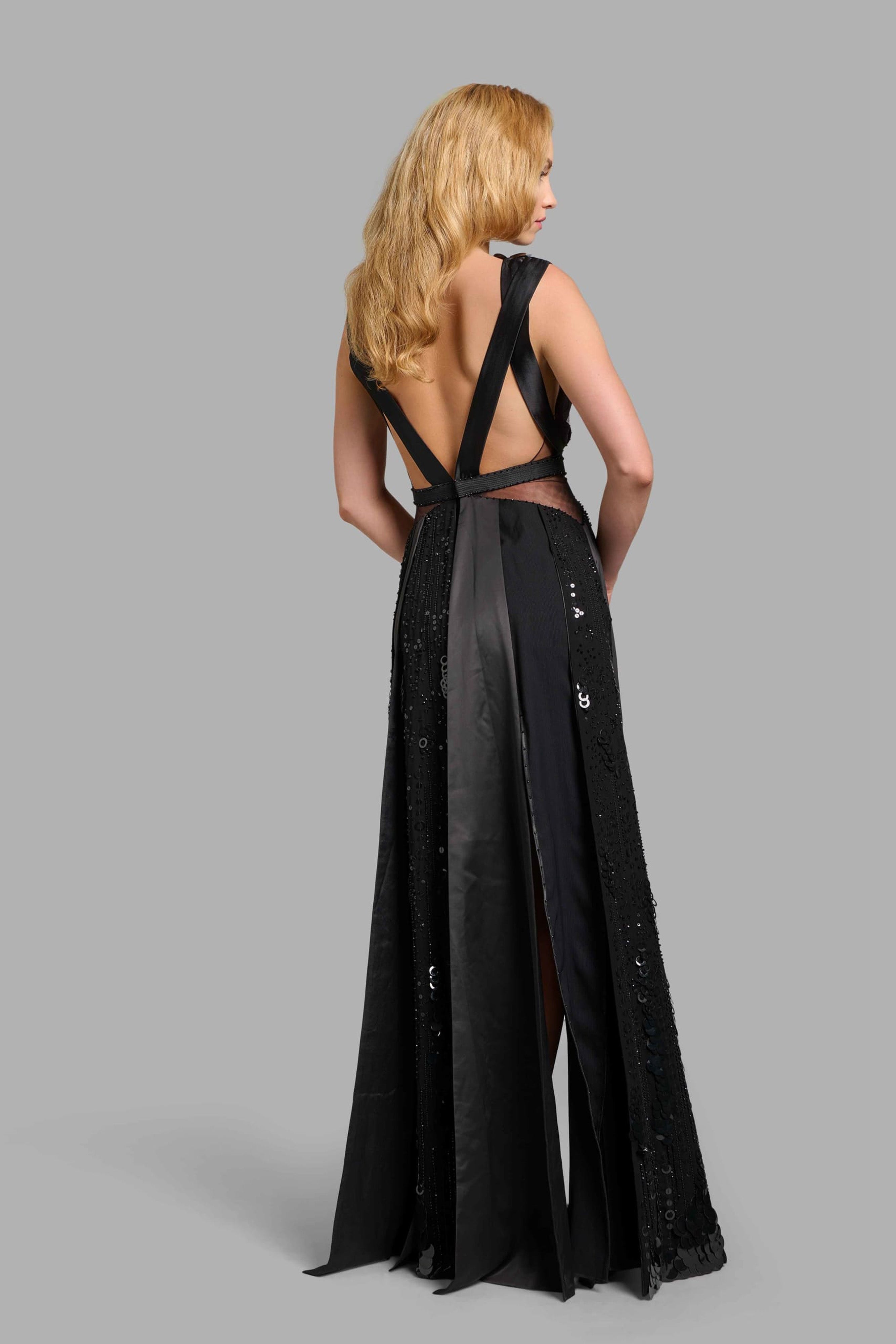 Black Column Gown