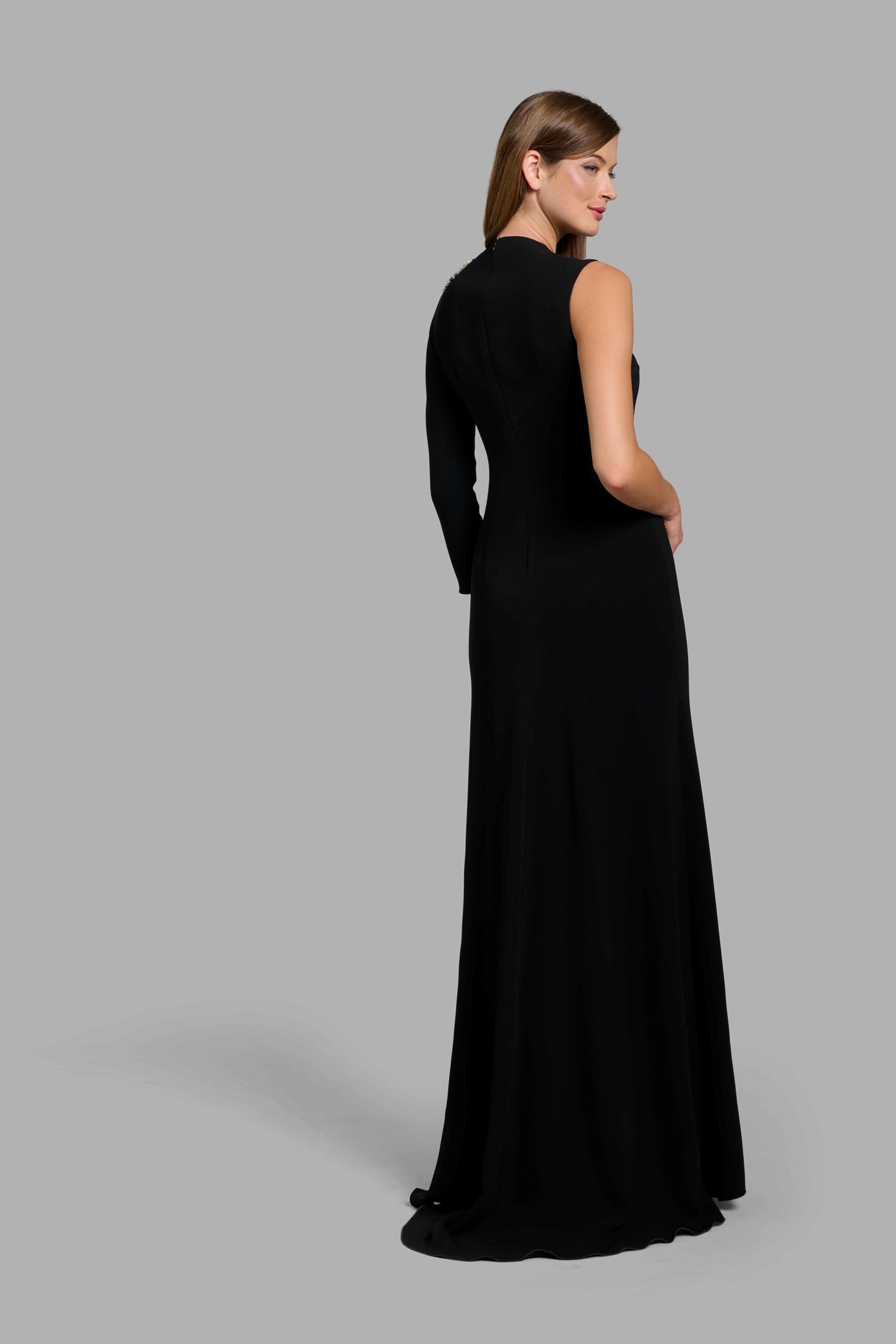 Black Dress with Embroidered Loop