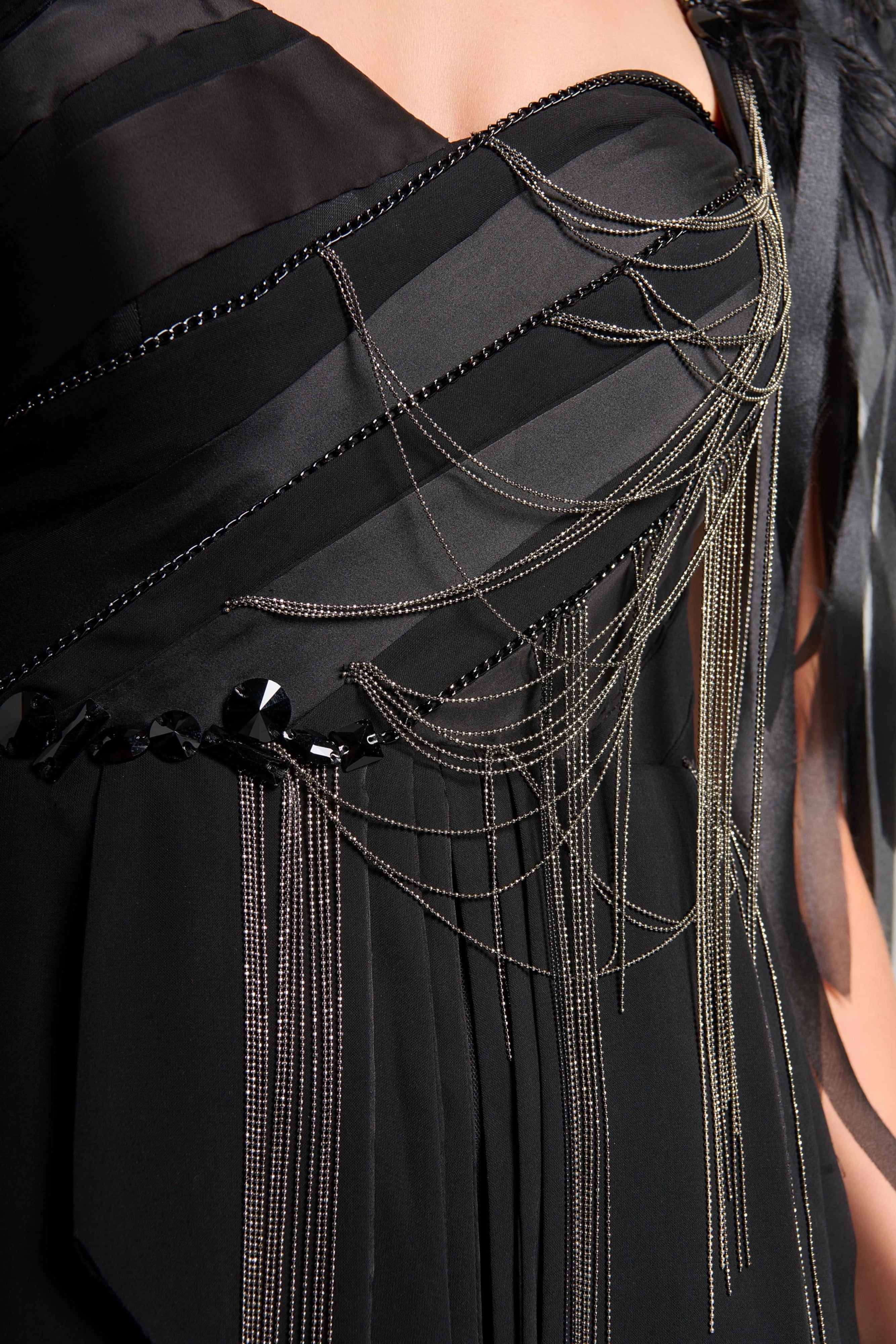 Black Jagged Cocktail Dress