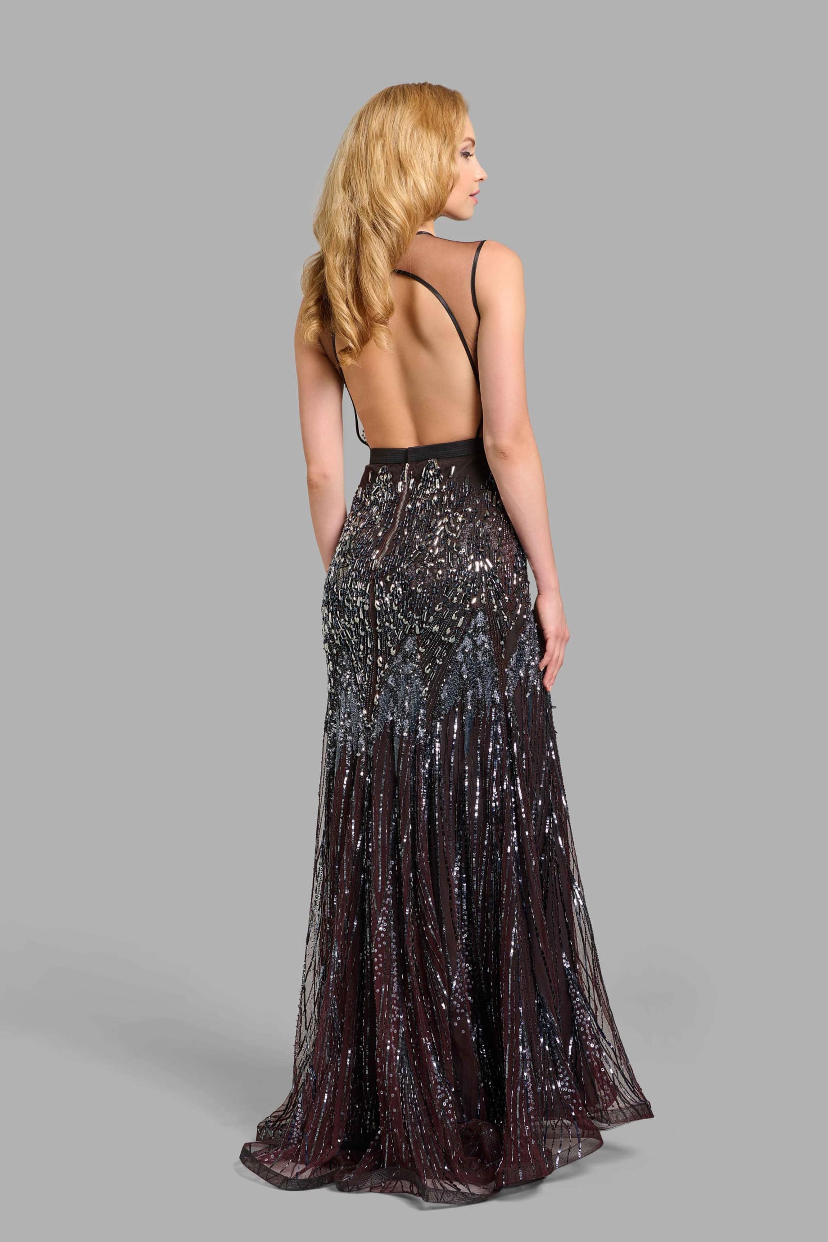 Cocoa Brown Column Gown