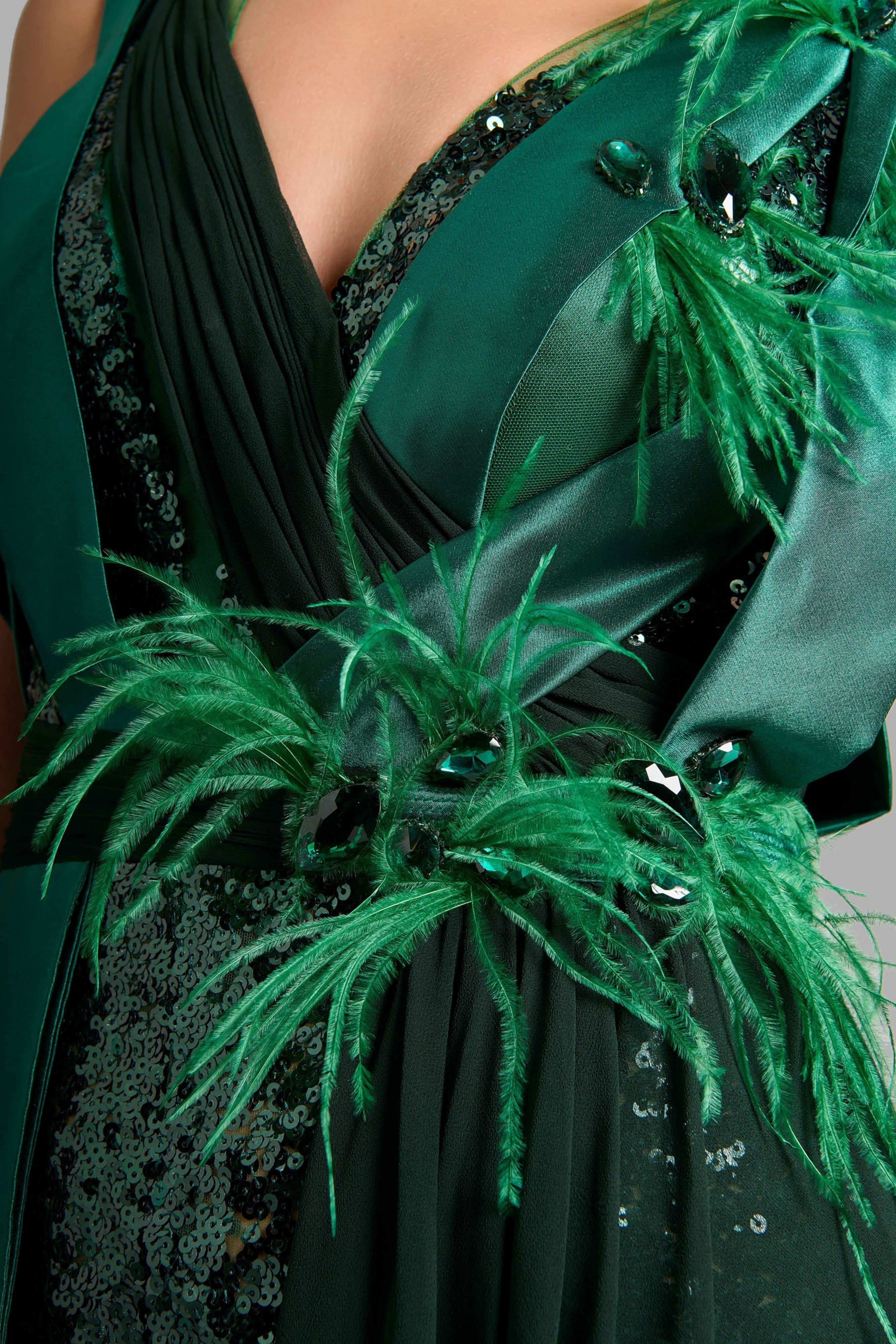 Emerald Green Jumpsuit With Graphic Panelling