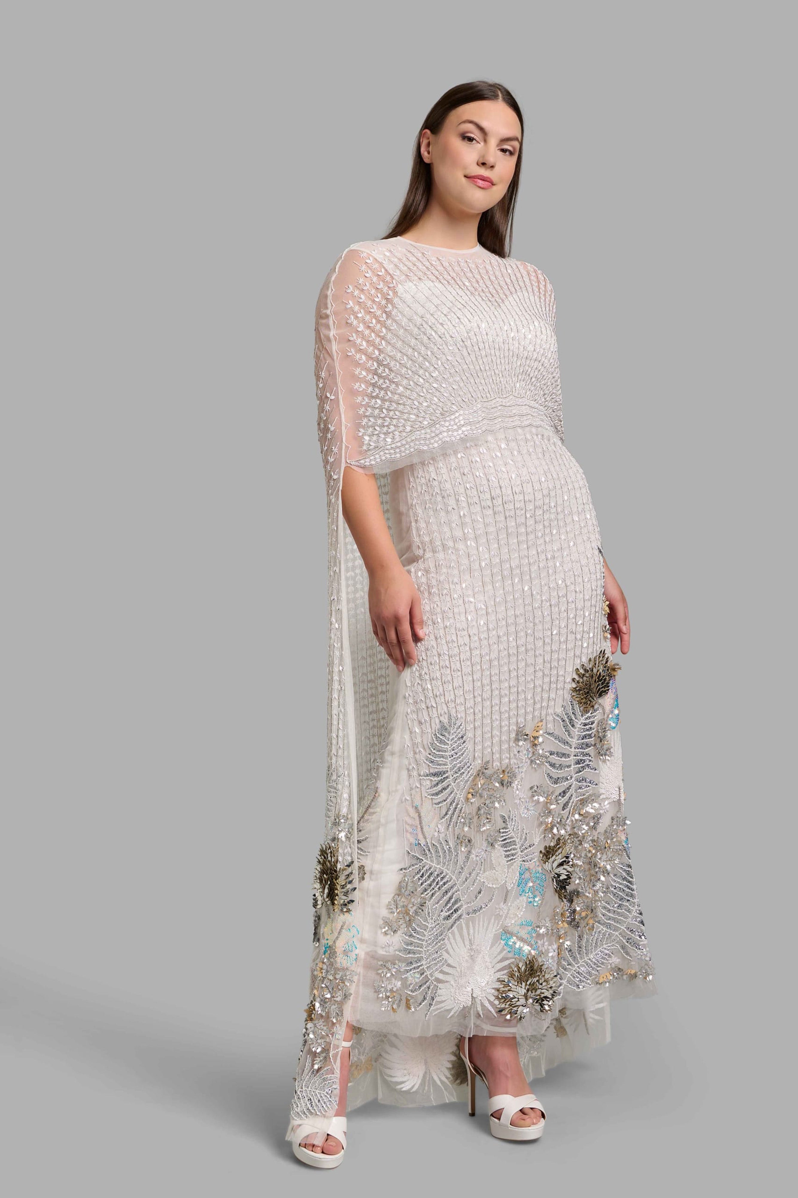 Fitted White Dress in Tulle