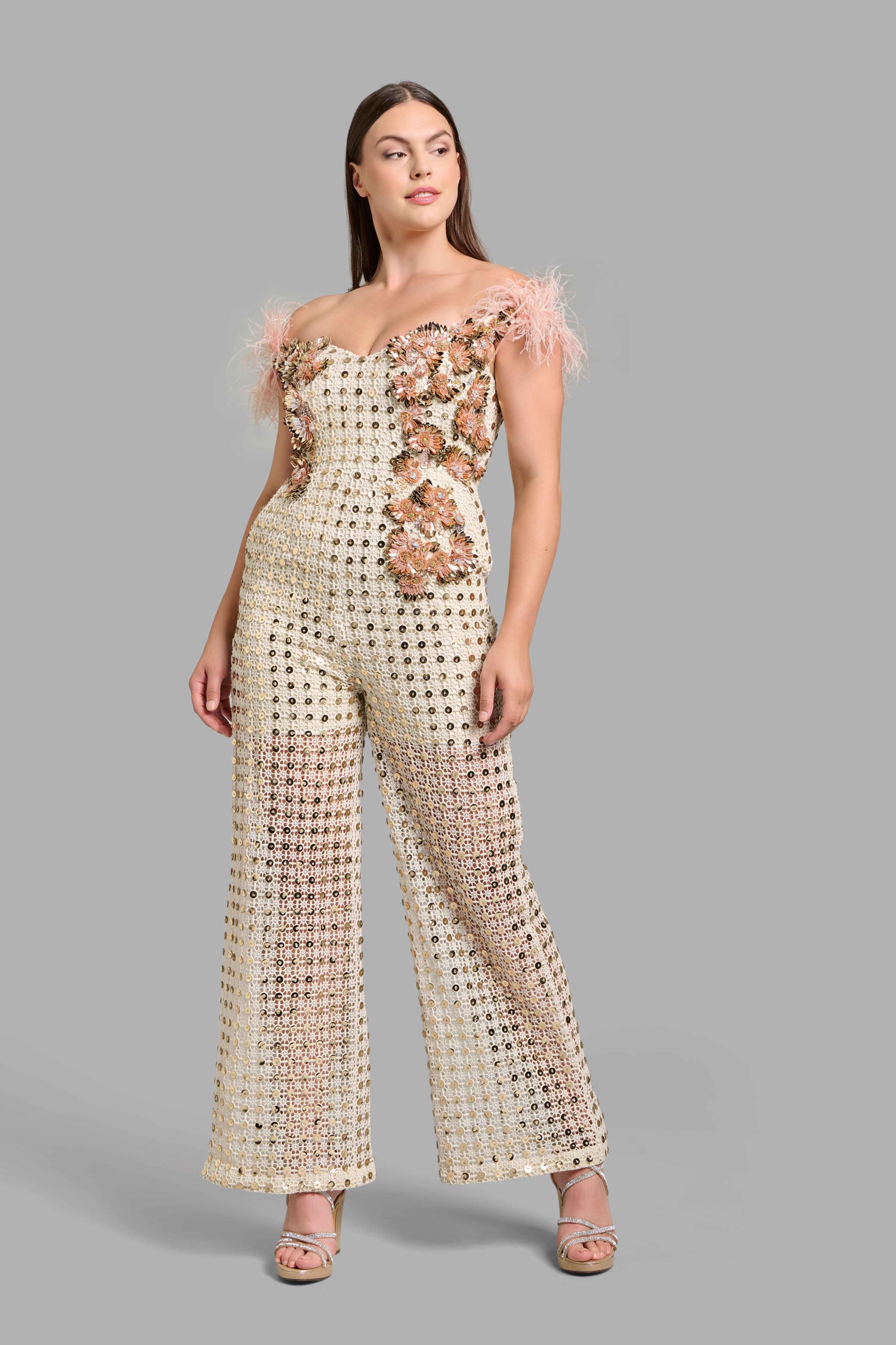 Off-Shoulder Floral Jumpsuit