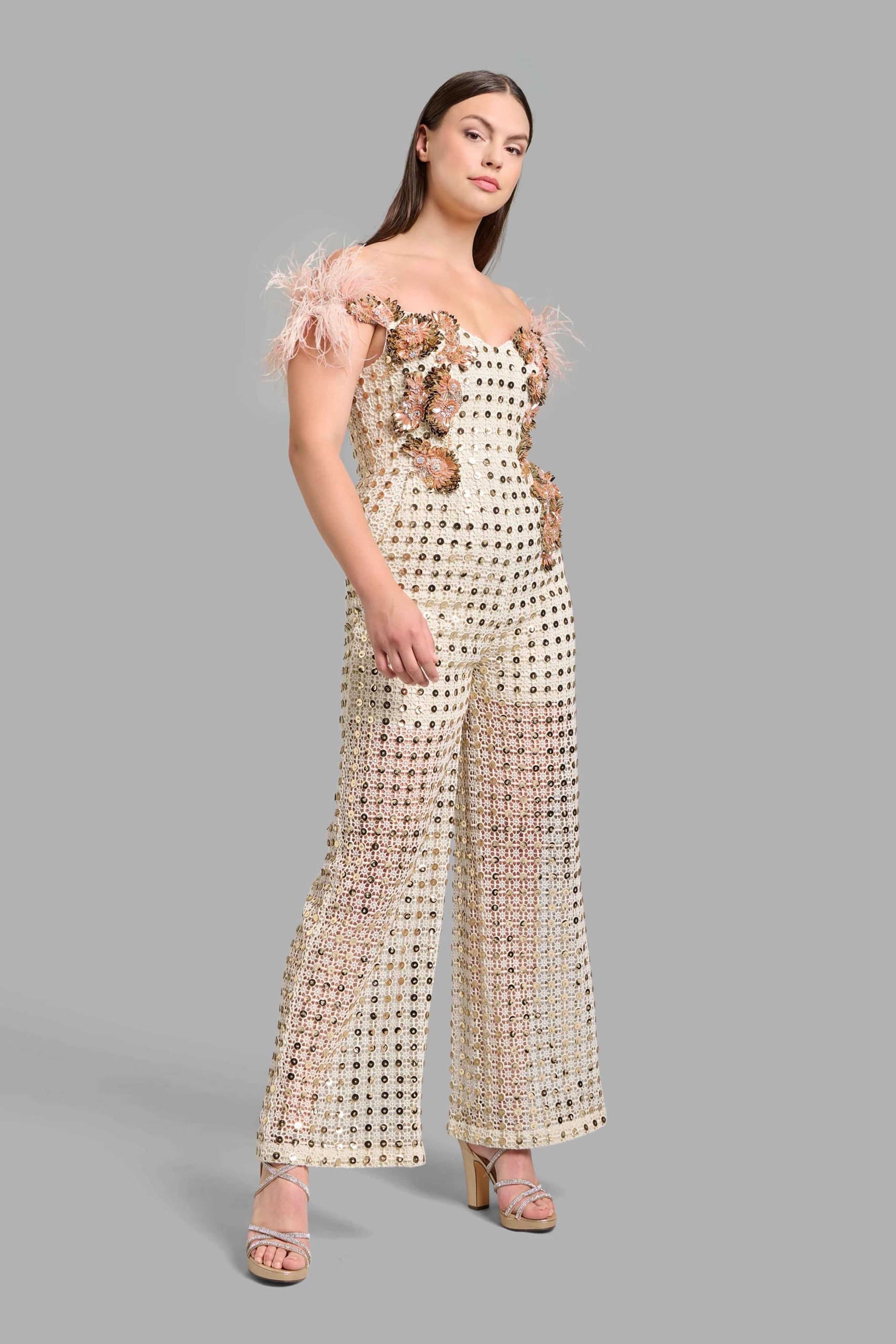 Off-Shoulder Floral Jumpsuit