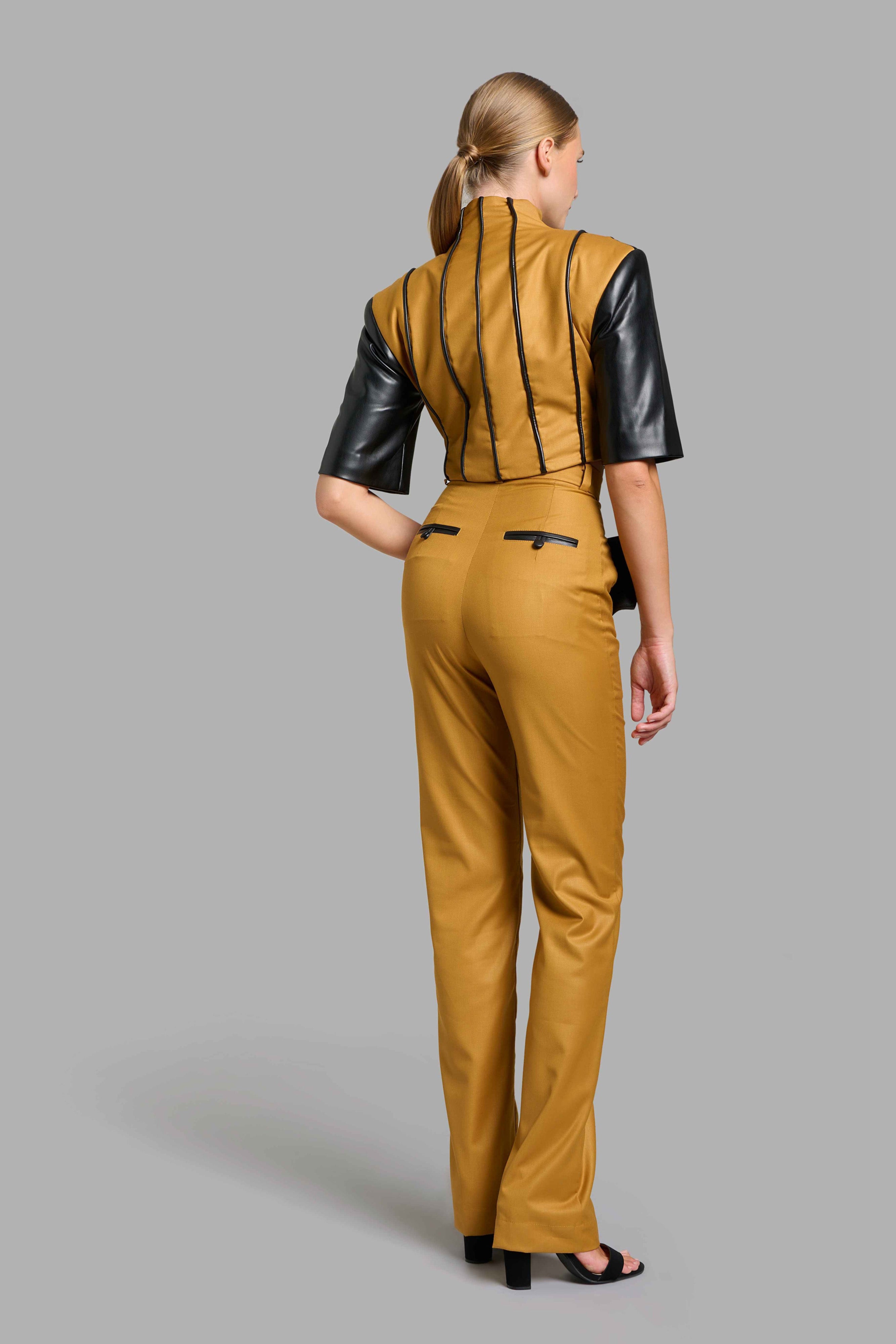 Straight Leg Camel Pants