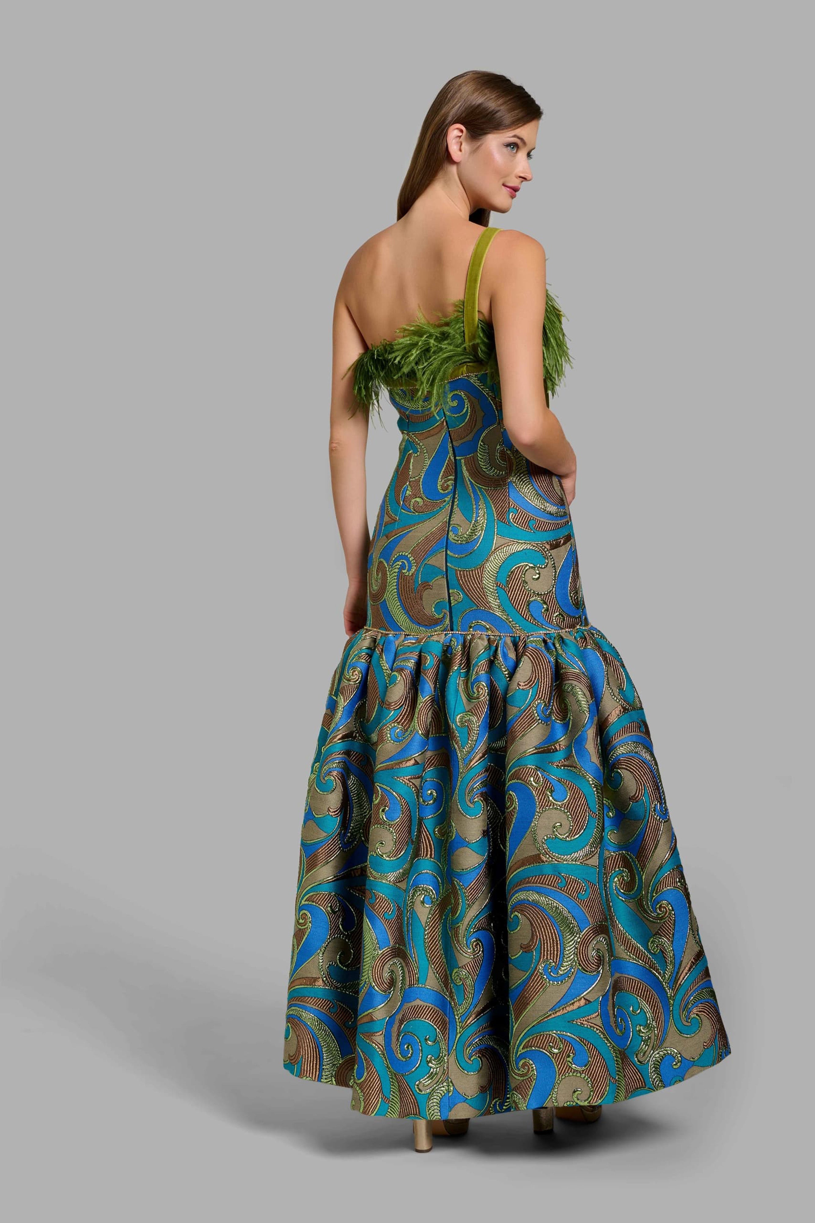 Strapless Brocade Dress