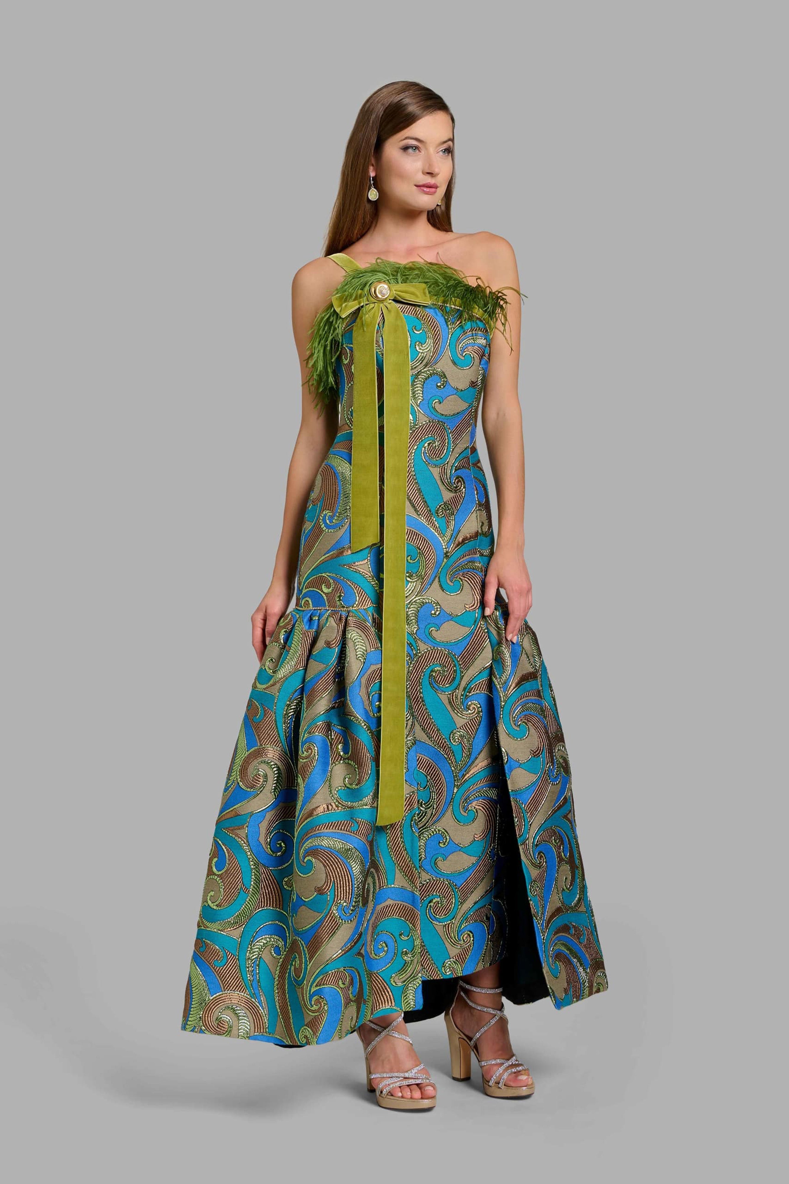 Strapless Brocade Dress