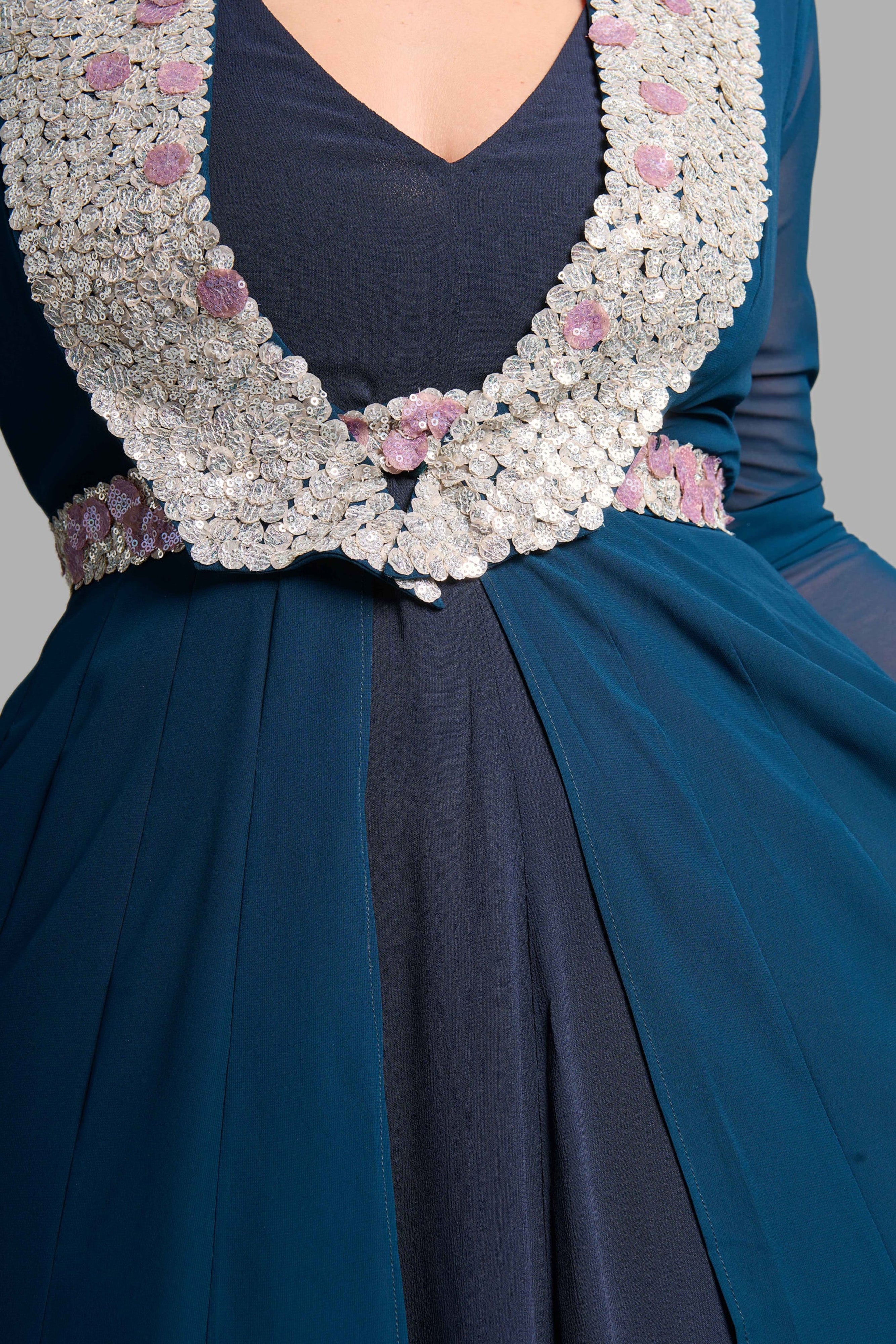 Teal Blue Jacket + Belt Dress