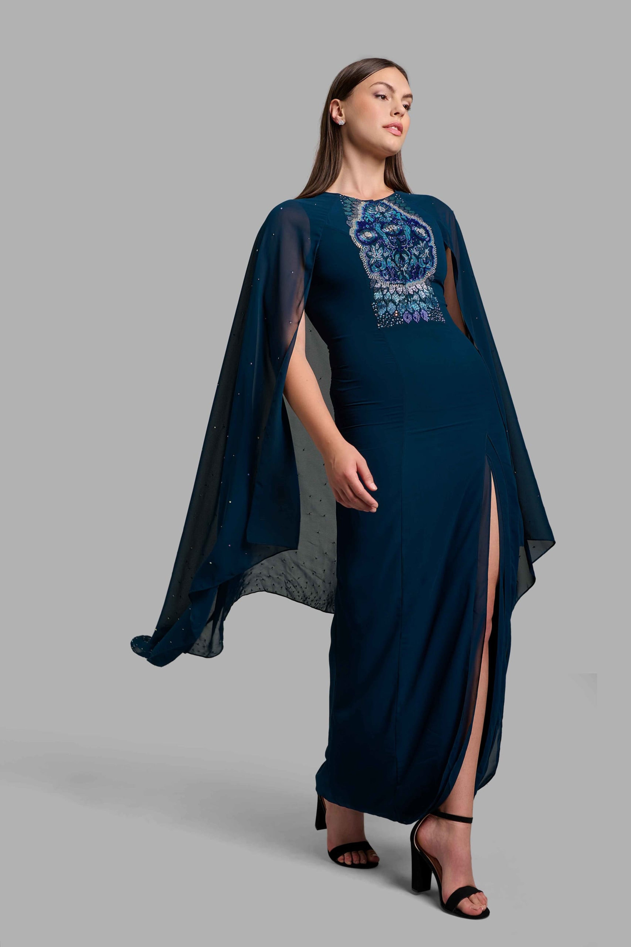 Teal Peacock Dress