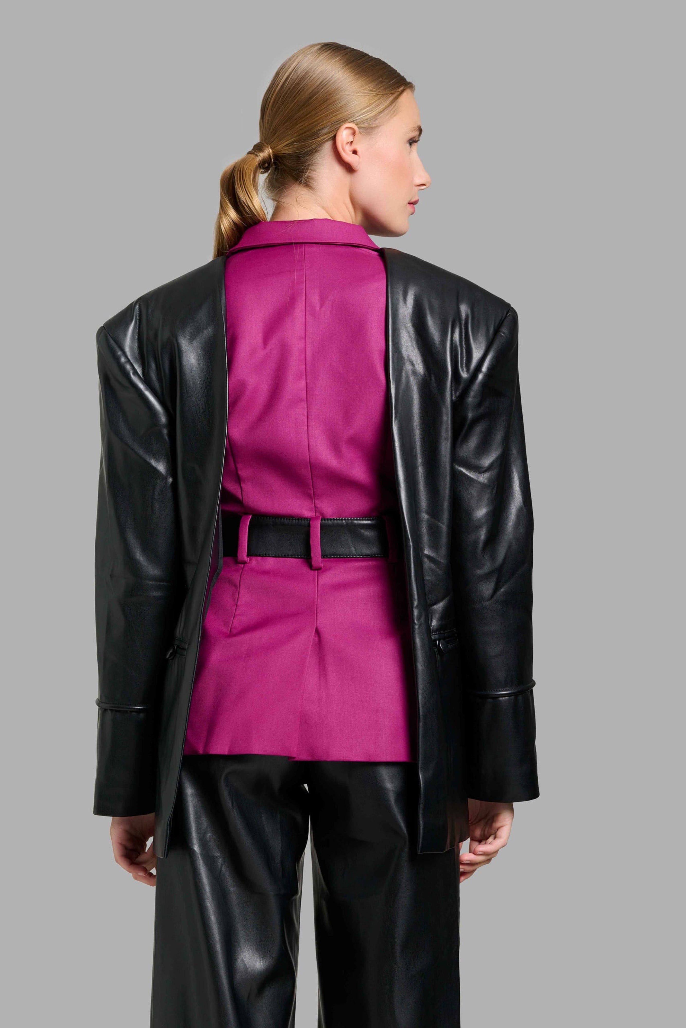 Two Layered Black And Purple Blazer