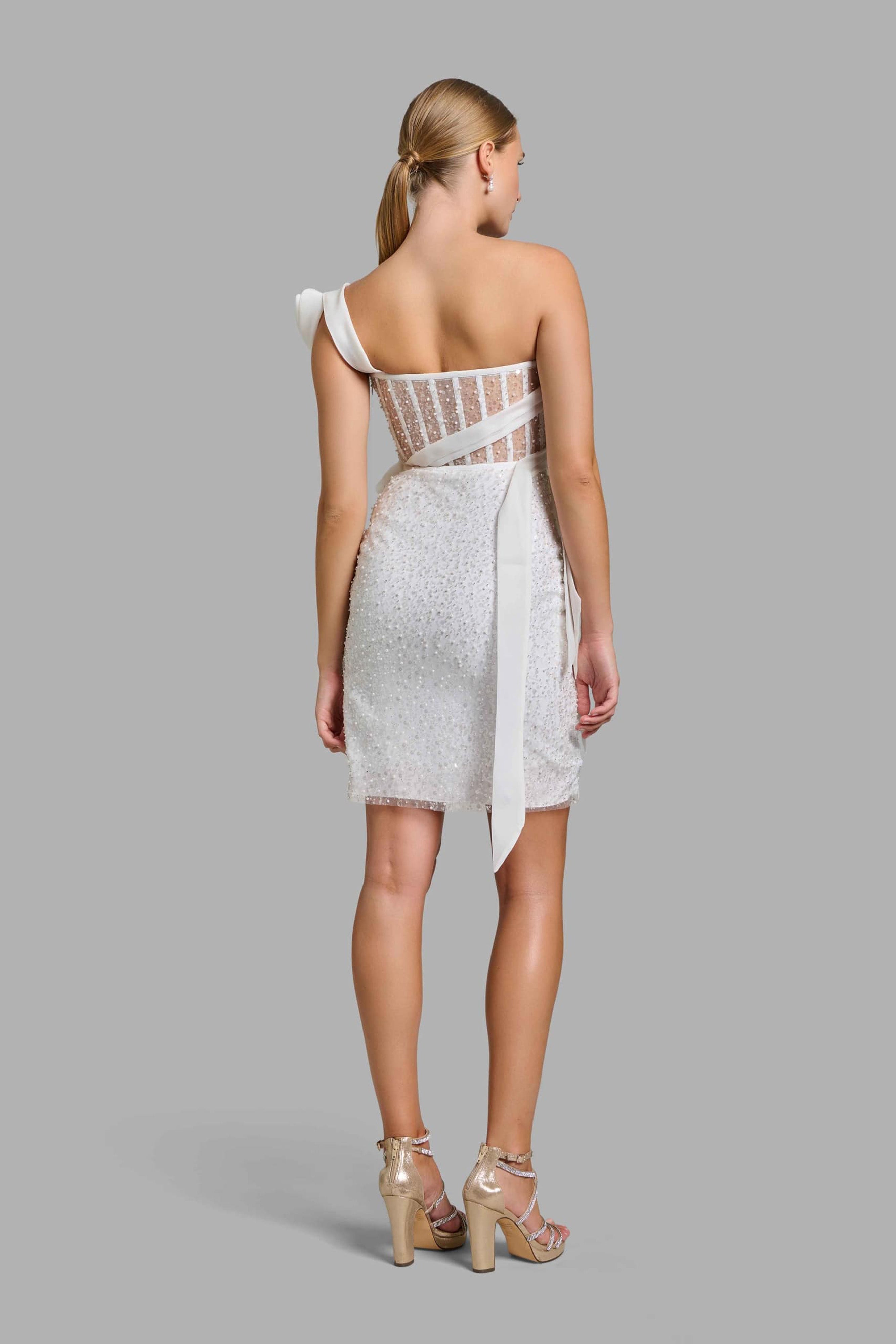 White Corset Cocktail Dress