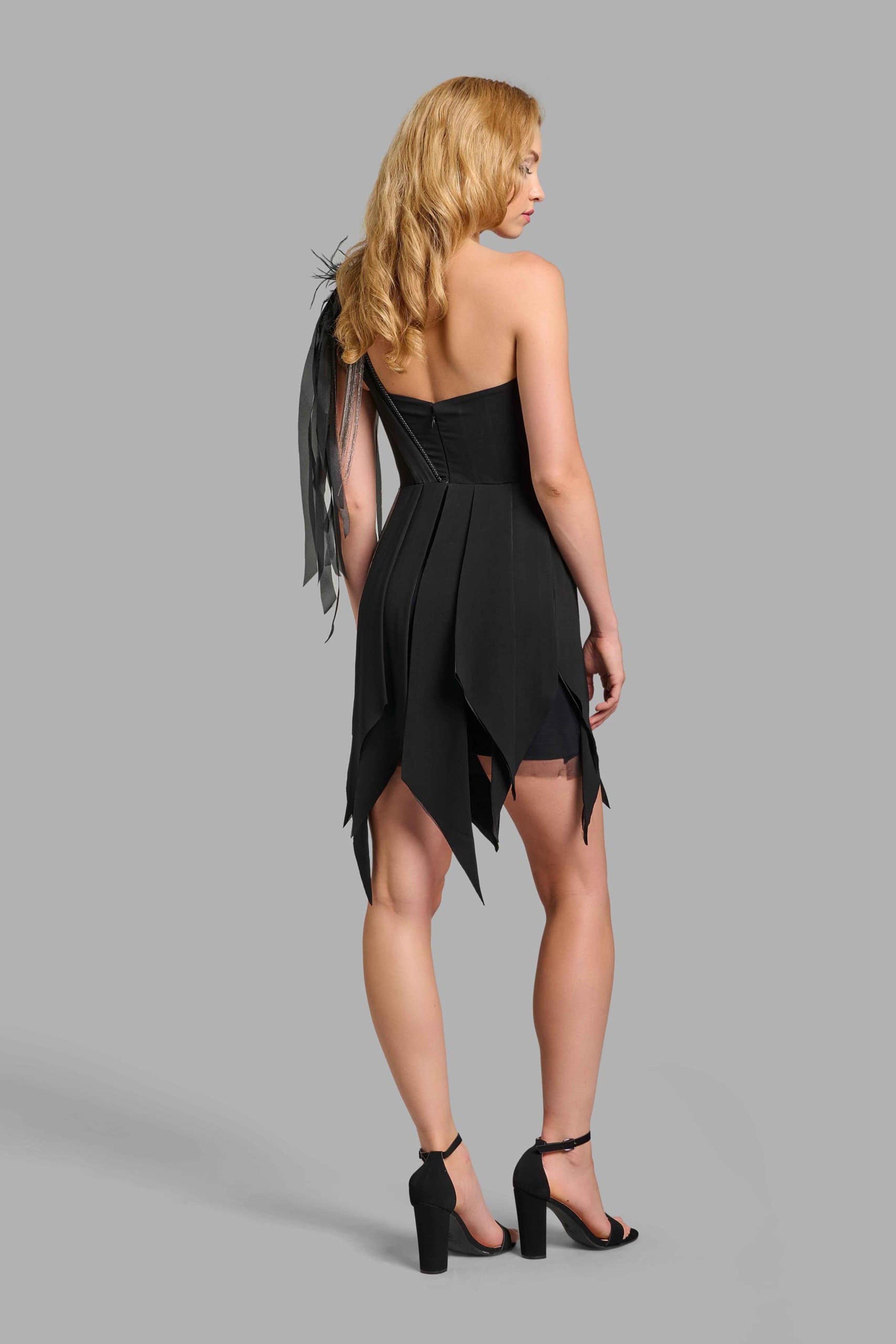 Black Jagged Cocktail Dress