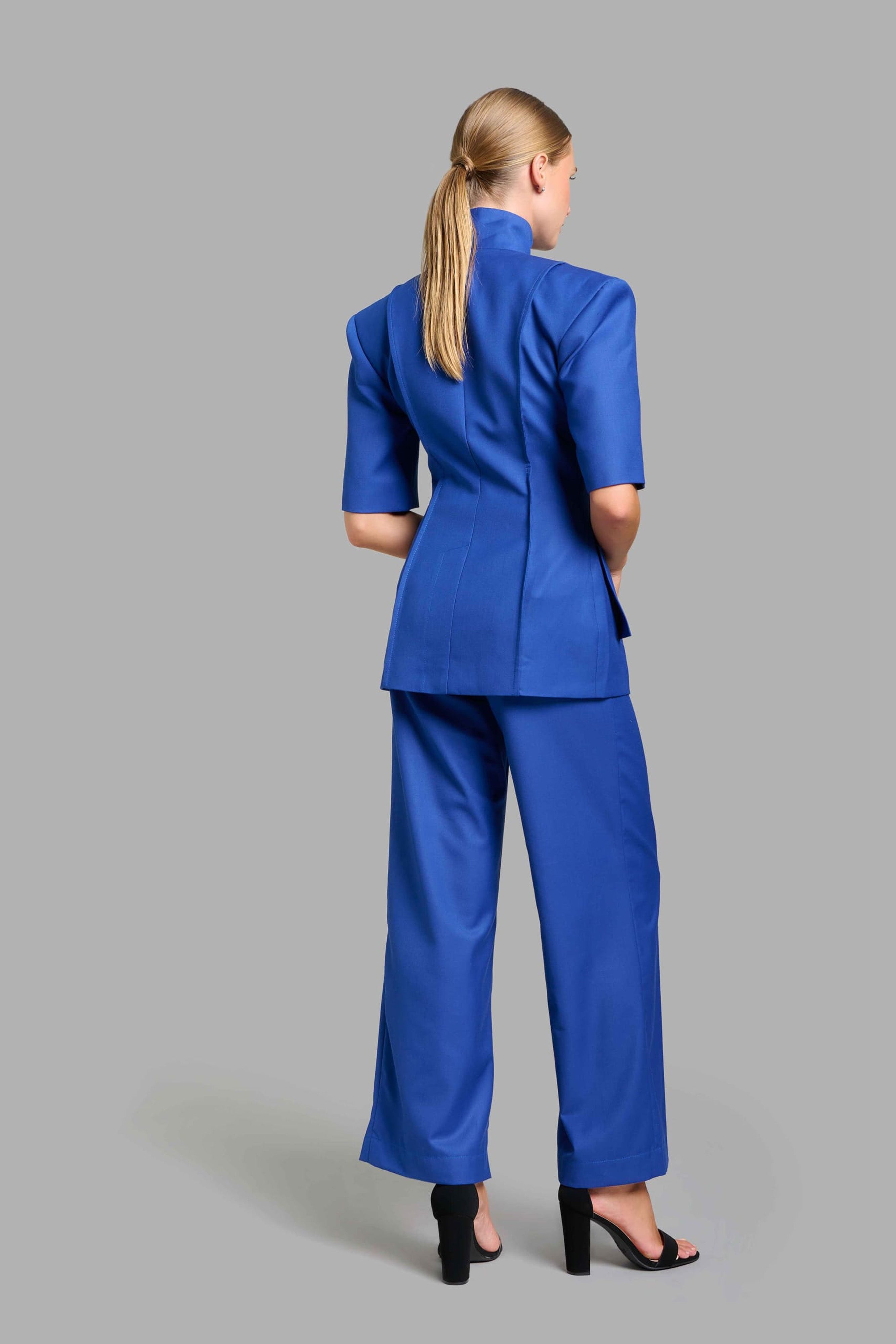 Low-Rise Blue Pants