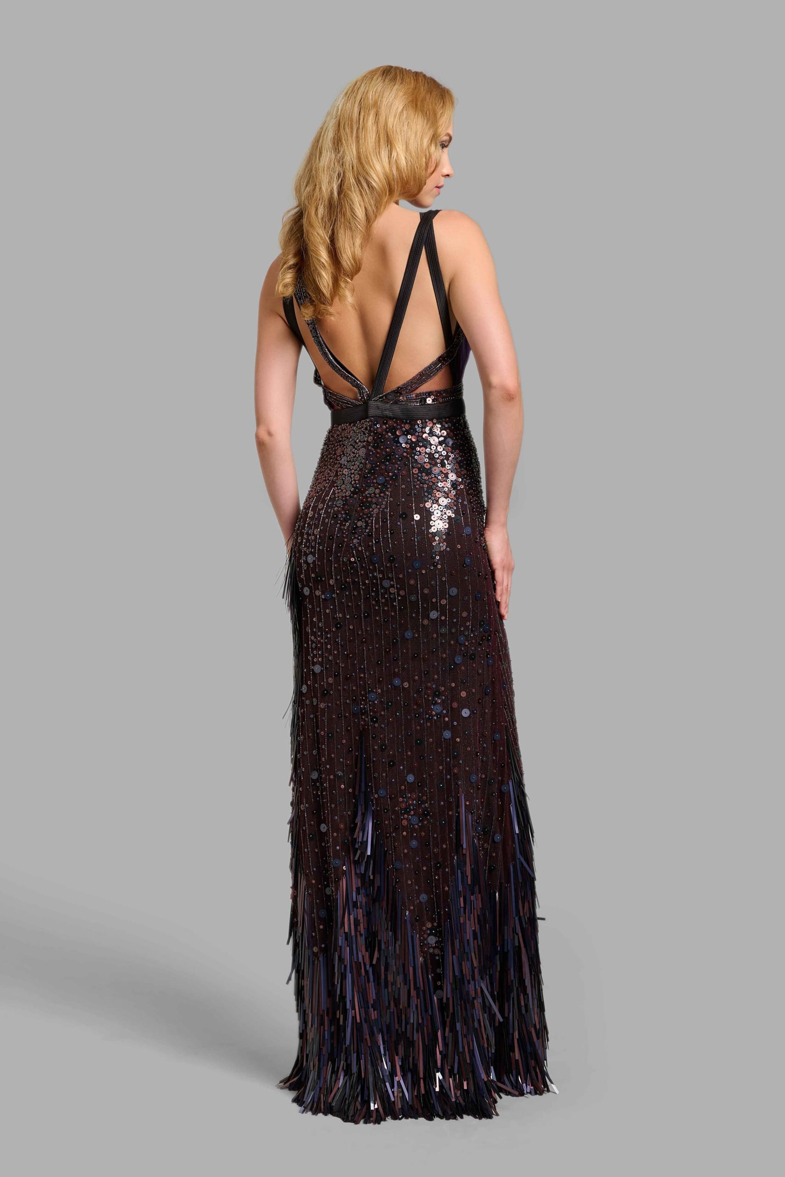 Midnight Amethyst Column Gown